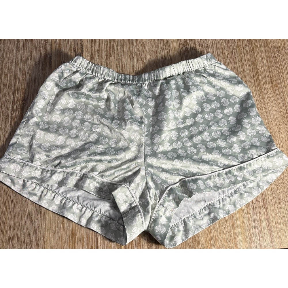 Joyspun Green Butterfly Print Satin Sleep Shorts - Picture 1 of 6